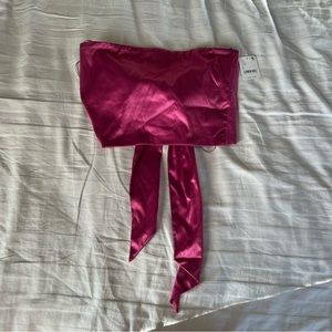 Free people strapless satin pink tie top new with tags